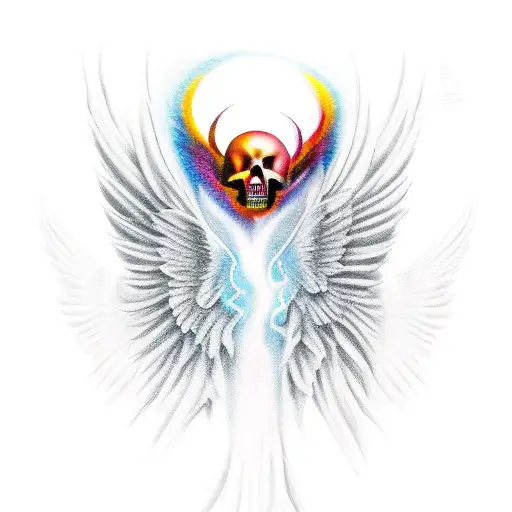 Fallen angel tattoo design idea