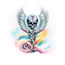 Fallen angel tattoo design idea