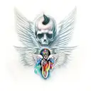 Fallen angel tattoo design idea