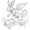 Terry Pratchett hare running tattoo design idea