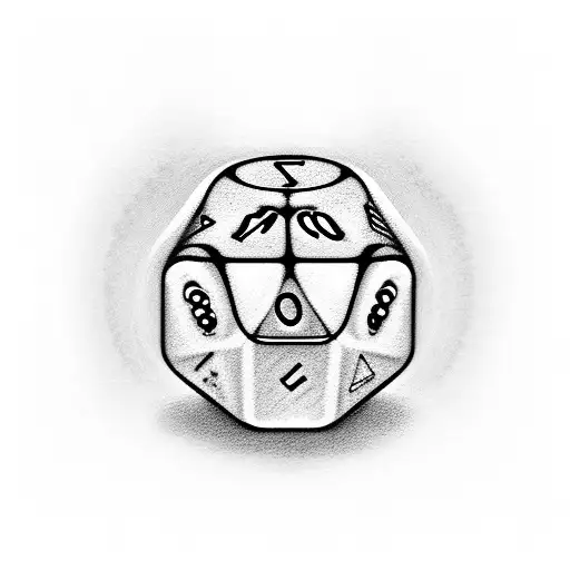 A dice rolling onto a coffee bean, representing the element of chance in life tattoo design idea