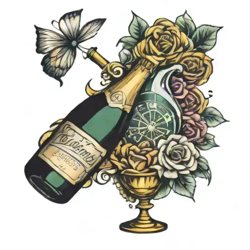 Champagne Supernova tattoo design idea