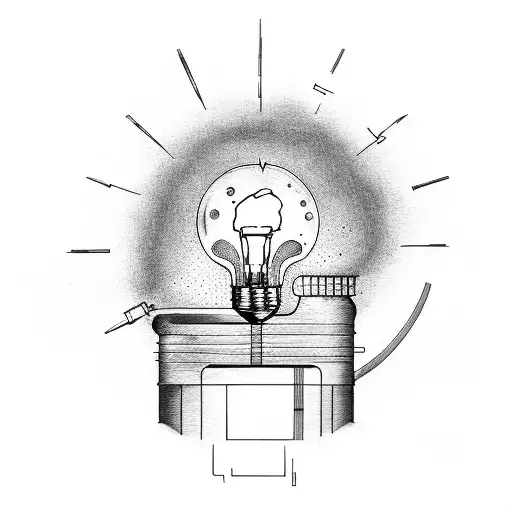 intials RLC. Light bulb tattoo design idea