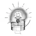 intials RLC. Light bulb tattoo design idea