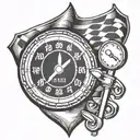 odometer wrench checkered flag tattoo design idea