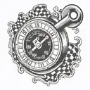 odometer wrench checkered flag tattoo design idea