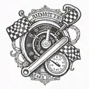 odometer wrench checkered flag tattoo design idea