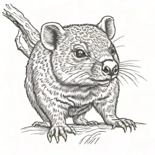 hyrax engraving tattoo design idea