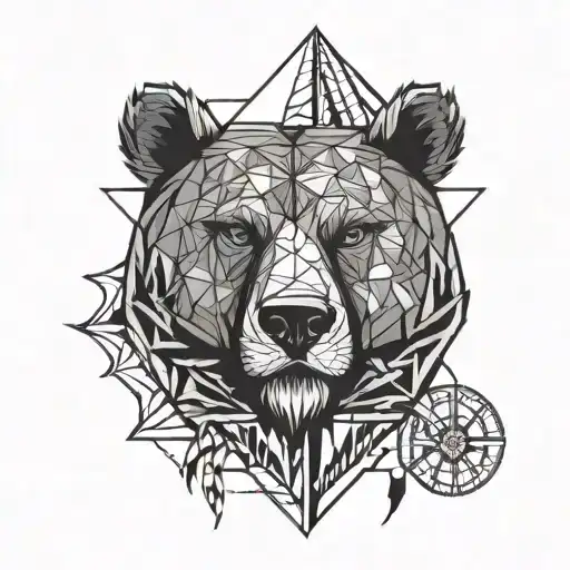 bear paw and anchor tattoo design idea
