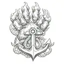 bear paw and an anchor tattoo design idea