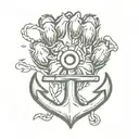 bear paw and an anchor tattoo design idea
