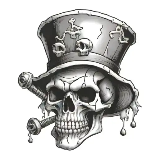 mushroom skull clown tattoo design idea