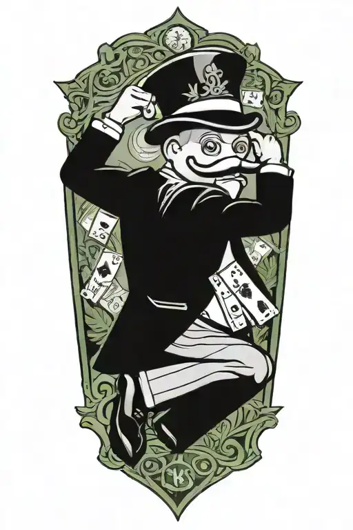monopoly man marijuana tattoo design idea