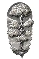lightening storm cloud tattoo design idea