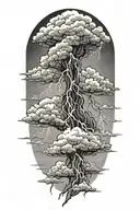 lightening storm cloud tattoo design idea