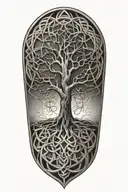 sacred geometry knotwork tree tattoo design idea