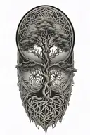 sacred geometry knotwork tree tattoo design idea