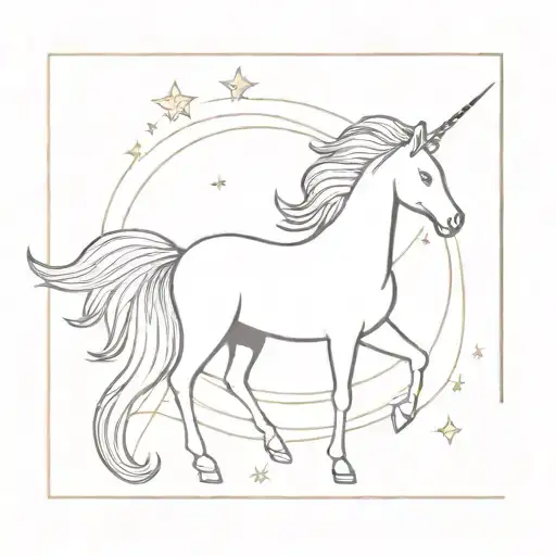 the secret, dreamy world of unicorns Sparkle & Shine!  tattoo design idea