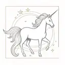 the secret, dreamy world of unicorns Sparkle & Shine!  tattoo design idea
