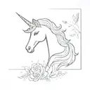 the secret, dreamy world of unicorns Sparkle & Shine!  tattoo design idea