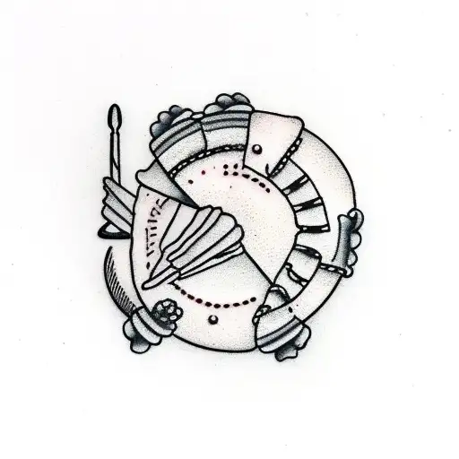 Slice of a flan with a nail tattoo design idea