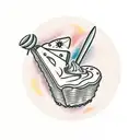 Slice of a flan with a nail tattoo design idea