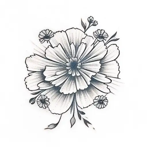  marigold and cosmos, 10/25 tattoo design idea