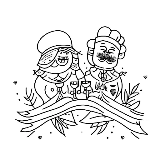 husband and wife matching tattoo with wedding date 07.13.2019 tattoo design idea