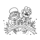 husband and wife matching tattoo with wedding date 07.13.2019 tattoo design idea