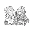 husband and wife matching tattoo with wedding date 07.13.2019 tattoo design idea