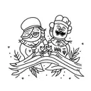 husband and wife matching tattoo with wedding date 07.13.2019 tattoo design idea