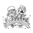 husband and wife matching tattoo with wedding date 07.13.2019 tattoo design idea