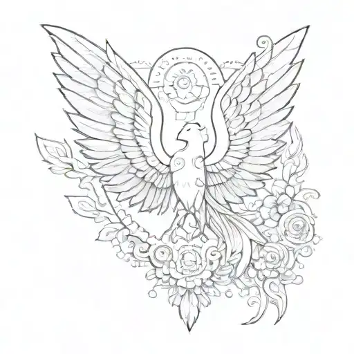 Incorporate Polish hussar wings into a tattoo design inspired by traditional Polish folk art tattoo design idea
