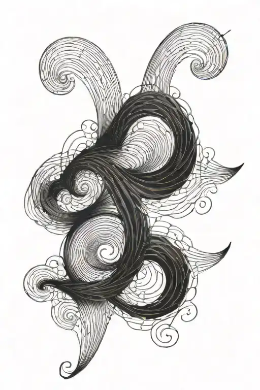 harmonic sine waves tattoo design idea