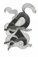 harmonic sine waves tattoo design idea