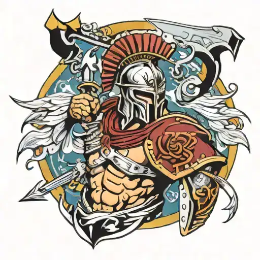 Spartan warrior tattoo design idea