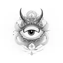 Magic Hat with eyes tattoo design idea