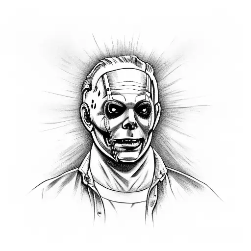 michael myers in a wheelchair  tattoo design idea