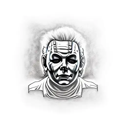 michael myers in a wheelchair  tattoo design idea