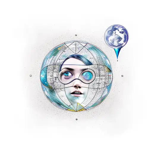 "Emily", Nordic, astronomical, geography, cartography tattoo design idea