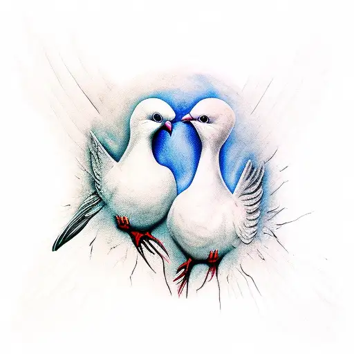 two doves with Romans 5:1 tattoo design idea