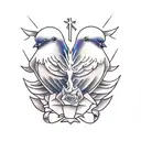 Doves with "Romans 5:1", New Testament tattoo design idea