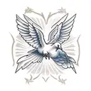 Doves with "Romans 5:1", New Testament tattoo design idea