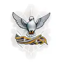 Doves with "Romans 5:1", New Testament tattoo design idea