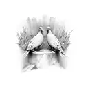 two doves with Romans 5:1 tattoo design idea