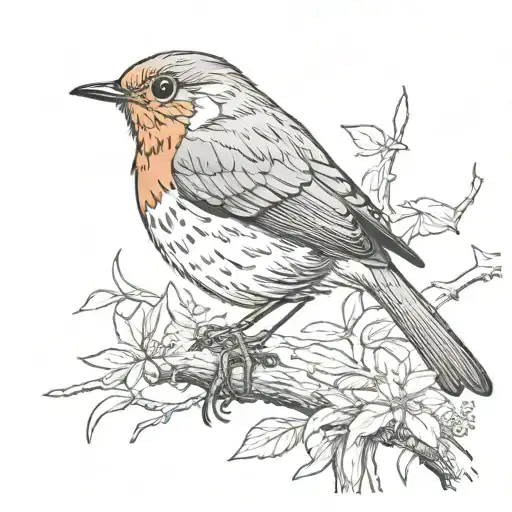 robin bird tattoo design idea