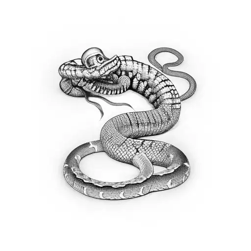 Snake Tattoo on Lower Back