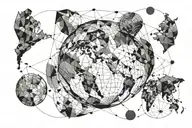 globe world map tattoo design idea