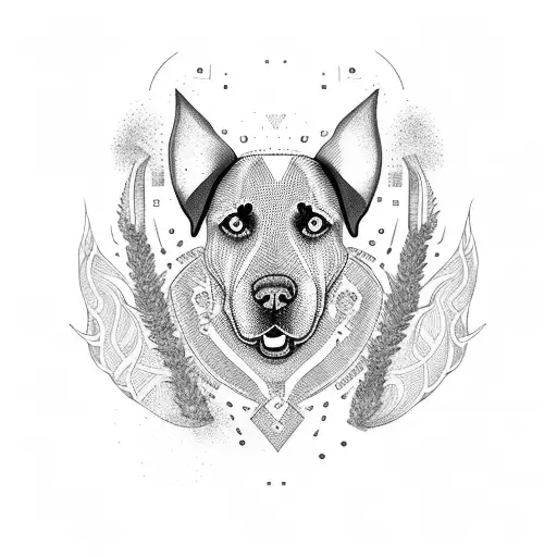 black lab tattoo design idea