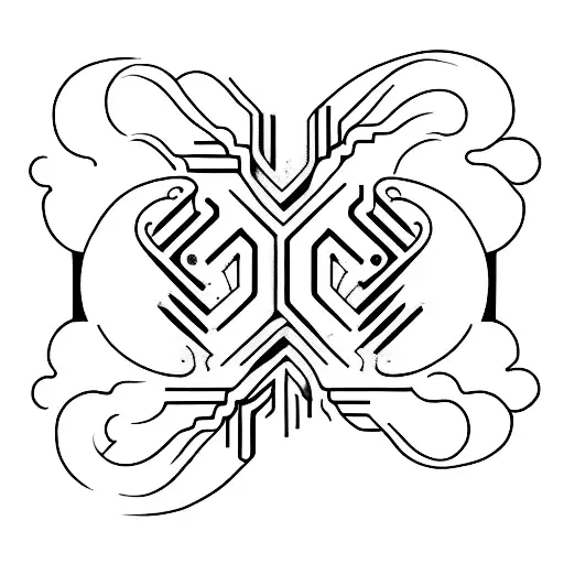 Techno music waveform tattoo tattoo design idea